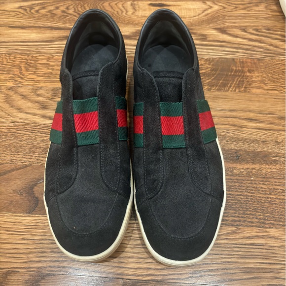 Authentic women’s black suede Gucci slip on sneakers in size 38.5 - Picture 1 of 8